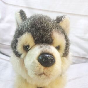 Nat & Jules Realistic Timber Wolf Husky Dog Plush Stuffed Toy 10 Inch 2013
